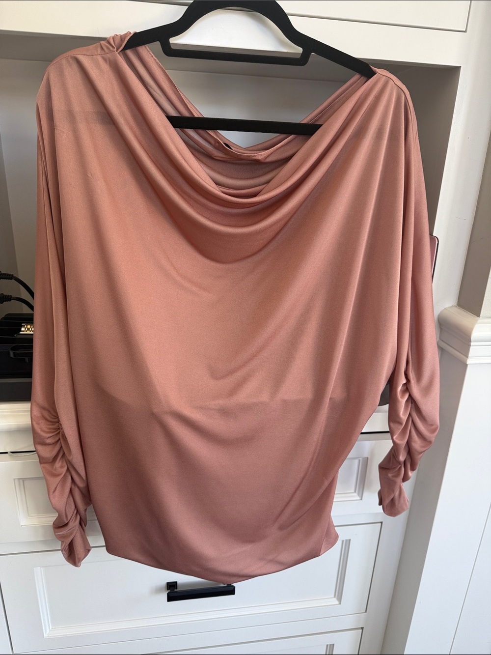 Missing off the shoulder Dolman Sleeve Top in Dusty Rose